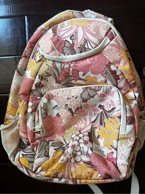 Roxy Pink, Yellow & Cream Floral Backpack and Lunch Bag